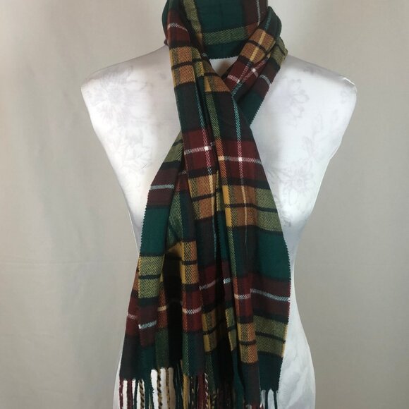 Vintage Tartan Plaid Scarf – Jewel Tone Winter Classic - Picture 6 of 13